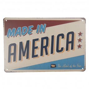 26Y4087 Text Sign 30x20 cm White Iron Rectangle Wall Board