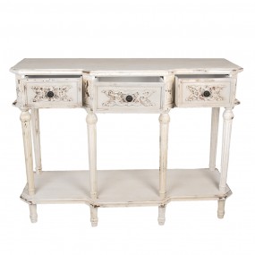 25H0481 Side Table 120x45x90 cm White Wood Console Table