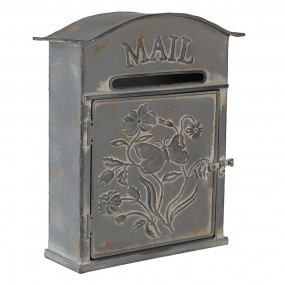26Y4238 Mailbox 26x10x31 cm Grey Metal Rectangle Wall Mailbox