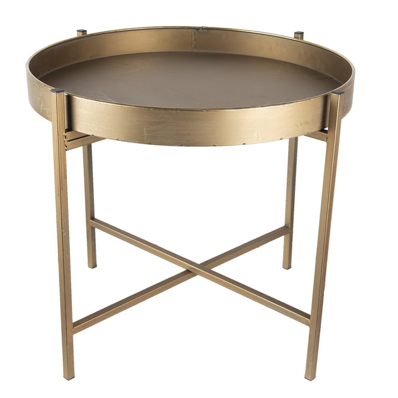 6Y4298 Side Table Ø 52x40 cm Copper colored Metal Round
