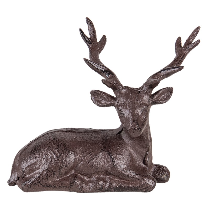 6Y4320 Figurine Deer 15x9x15 cm Brown Iron Christmas Decoration
