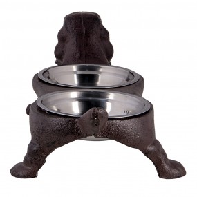 26Y4322 Dog Bowl Dog 43x20x14 cm Brown Iron Rectangle Cat Bowl