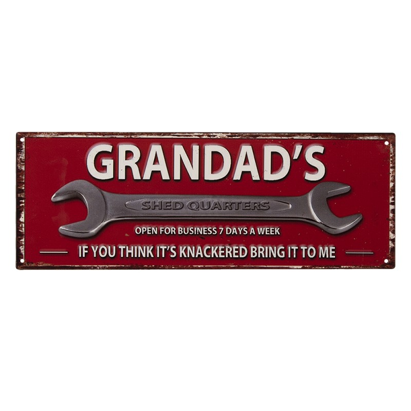 6Y4417 Text Sign 36x13 cm Red Iron Wall Board