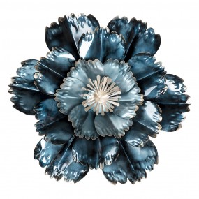 26Y4461 Wanddekoration Blume Ø 54x6 cm Blau Eisen Wandschmuck