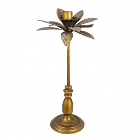 26Y4479 Candle holder Ø 28x60 cm Gold colored Iron Leaves Round Candle Holder