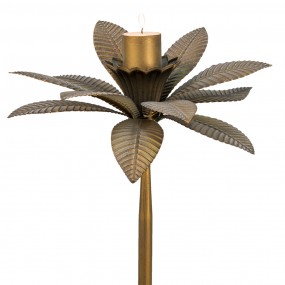 26Y4479 Candle holder Ø 28x60 cm Gold colored Iron Leaves Round Candle Holder