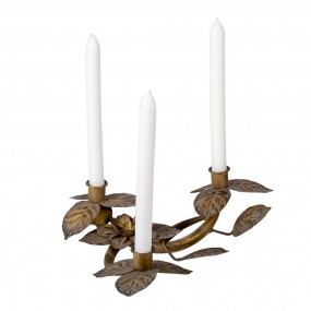 26Y4490 Candle holder 32x30x10 cm Copper colored Iron Leaves Candle Holder