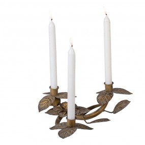 26Y4490 Kerzenständer 32x30x10 cm Kupferfarbig Eisen Blätter Kerzenständer