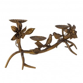 26Y4491 Candle holder Birds 50x25x21 cm Copper colored Iron Flowers Candle Holder
