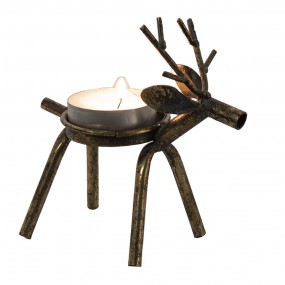 26Y4506 Candle holder Reindeers 16x8x16 cm Copper colored Metal Candle Holder