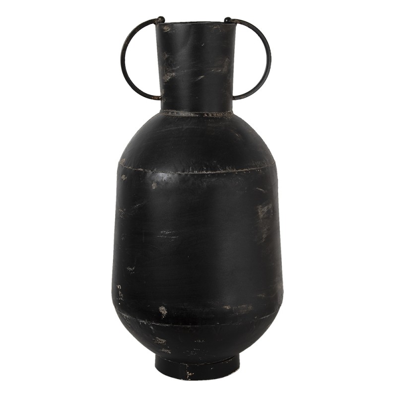 6Y4513 Vase Ø 26x52 cm Black Metal Round Decorative Vase