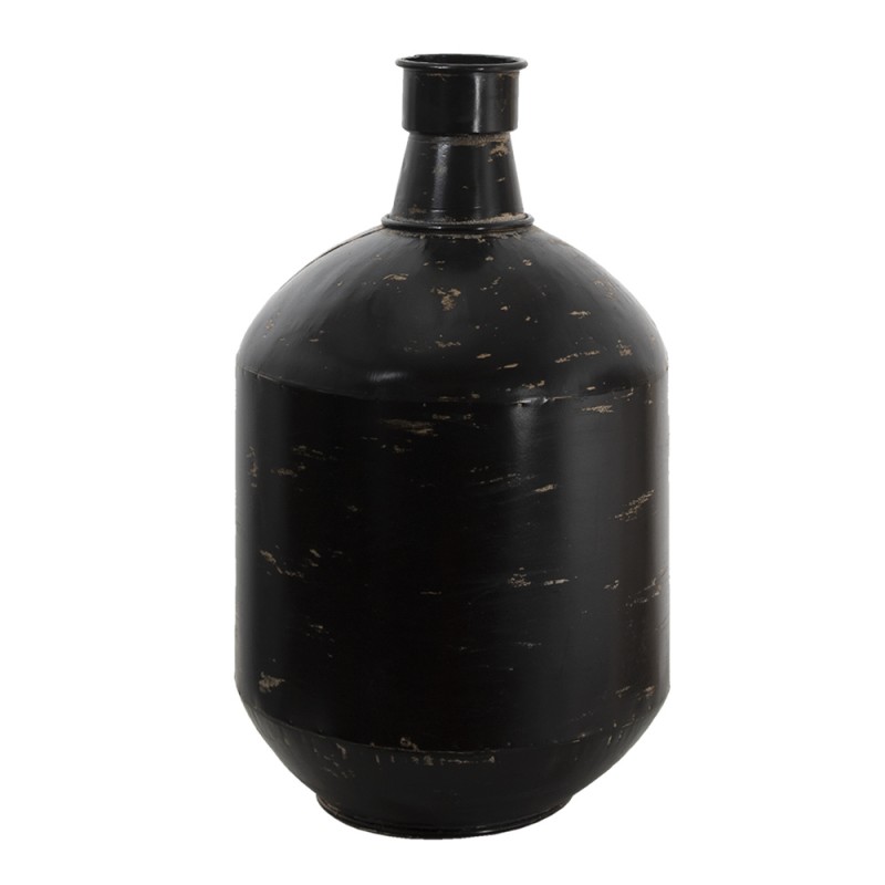 6Y4514 Vase Ø 24x45 cm Black Metal Round Decorative Vase