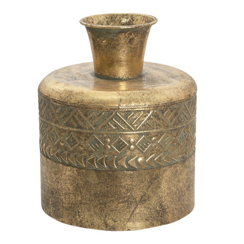 6Y4516 Vase Ø 21x25 cm Copper colored Metal Round Decorative Vase