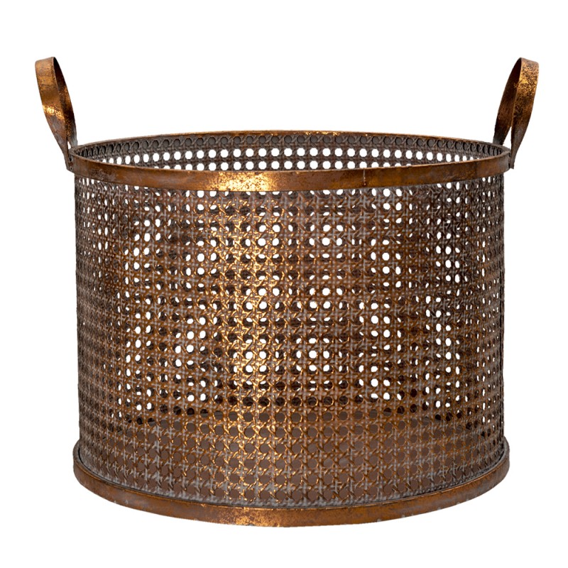 6Y4525 Storage Basket 34x37x42 cm Copper colored Iron Round Basket