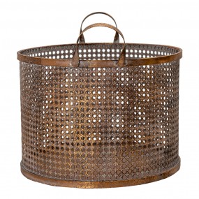26Y4525 Storage Basket 34x37x42 cm Copper colored Iron Round Basket