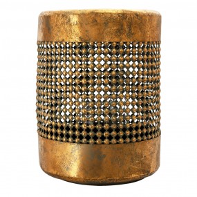 26Y4532 Lantern Ø 34x45 cm Copper colored Iron Glass Round Candlestick