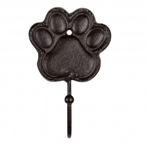 26Y4558 Wall Hook Paw Print 6x5x12 cm Brown Metal Coat Rack