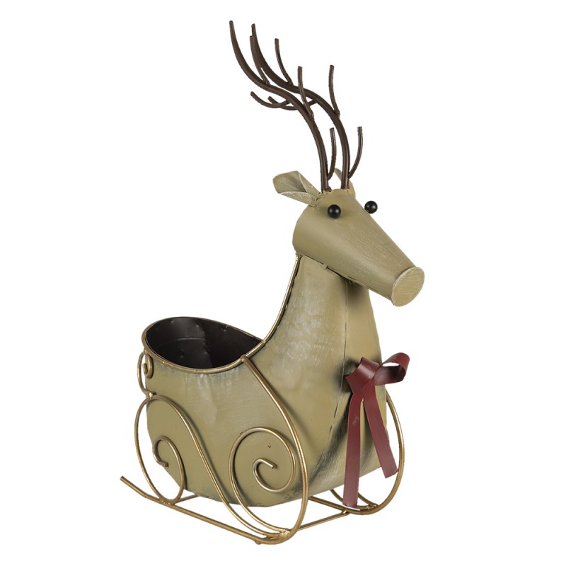 6Y4594 Storage Basket Reindeer 33x17x44 cm Gold colored Iron Basket