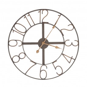 25KL0014 Wall Clock Ø 60 cm  Brown Iron Round Hanging Clock
