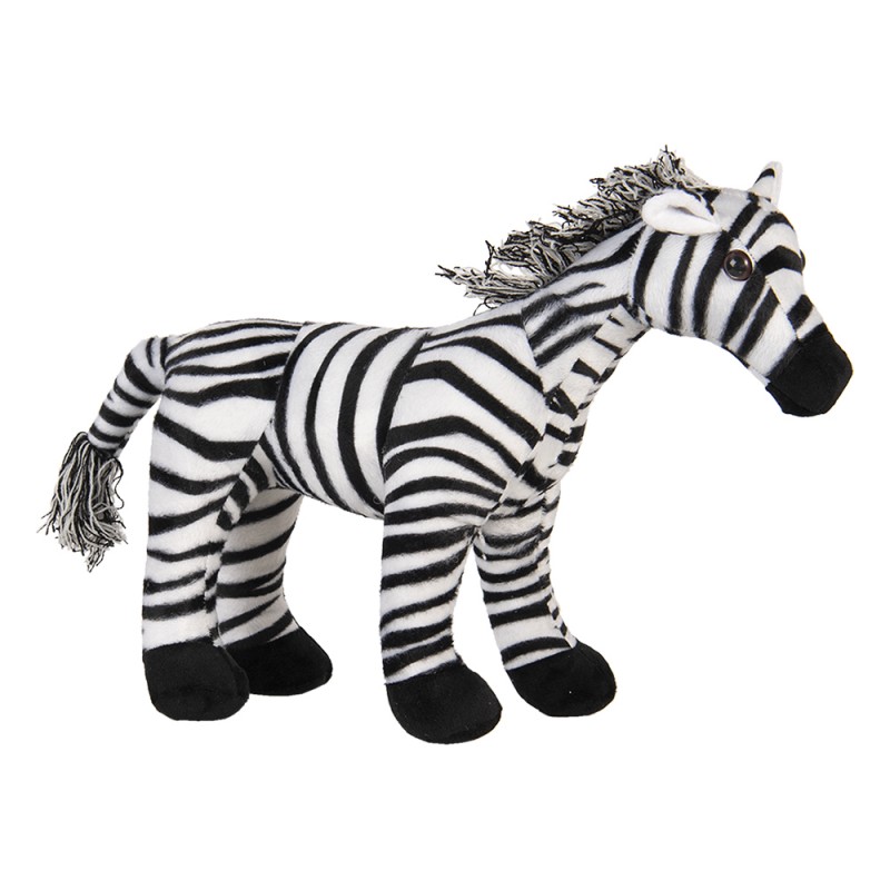 DT0309 Deurstopper Zebra 37x13x30 cm Zwart Wit Polyester Deurklem