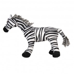 2DT0309 Deurstopper Zebra 37x13x30 cm Zwart Wit Polyester Deurklem