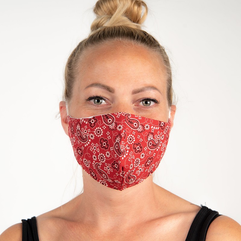 FM0001 Waschbare Maske Rot Baumwolle Mundschutz