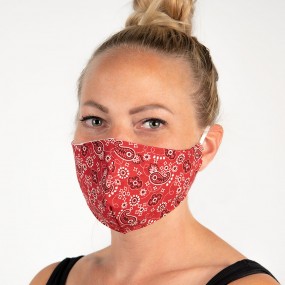 2FM0001 Waschbare Maske Rot Baumwolle Mundschutz
