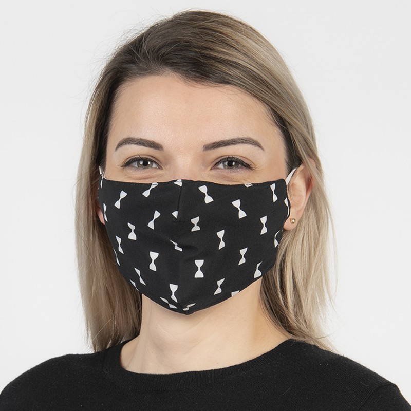 FM0006 Waschbare Maske 13x26 cm Schwarz Baumwolle Mundschutz