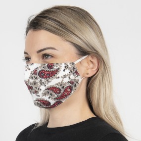 2FM0008 Waschbare Maske 13x26 cm Weiß Baumwolle Mundschutz