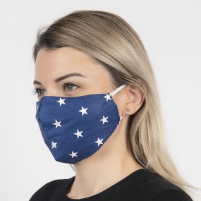 2FM0010 Waschbare Maske 13x26 cm Blau Baumwolle Mundschutz