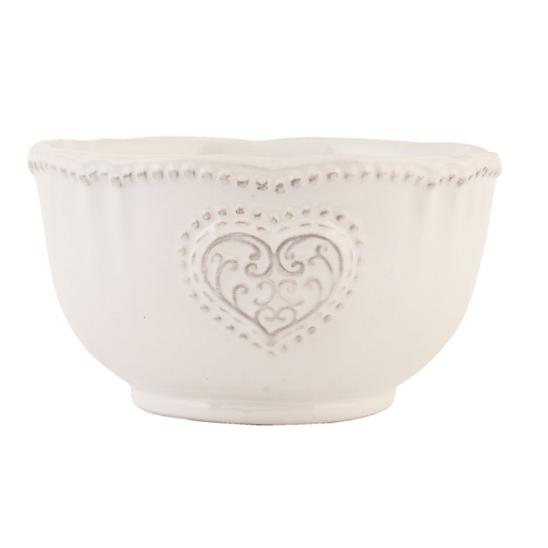 HRTPUN Soup Bowl Ø 12 cm Beige Ceramic Heart Round Serving Bowl