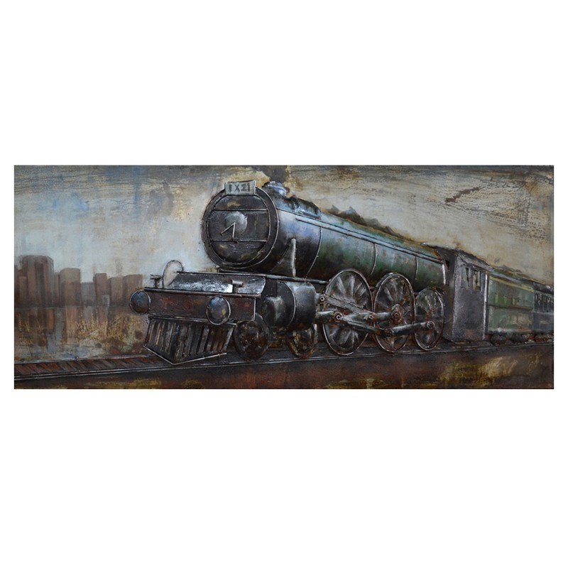 JJWA00051 Decorazione murale 180x56 cm Grigio Ferro Treno Rettangolo Decorazione murale