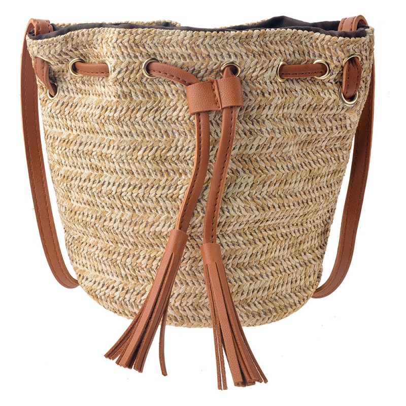 JZBG0169 Women's Handbag 22x20x16 cm Beige Paper straw Rectangle Bag