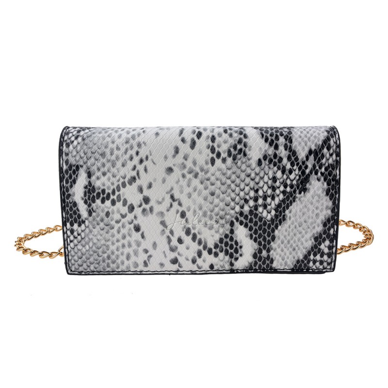JZBG0176 Women's Handbag 18x10x5 cm / Ø 13 cm Silver colored Artificial Leather Snake Leather Rectangle Bag