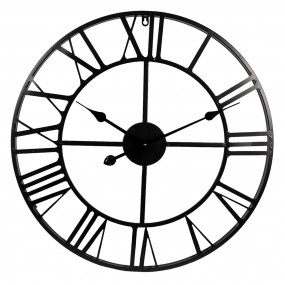 25KL0138 Wall Clock Ø 60 cm Black Metal Round Hanging Clock