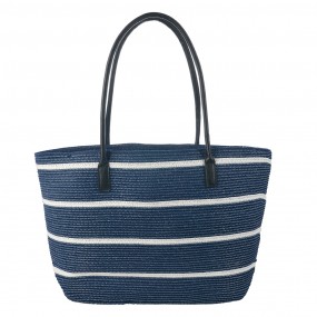2JZBG0249 Women's Handbag 46x30 cm Blue White Paper straw Stripes Bag
