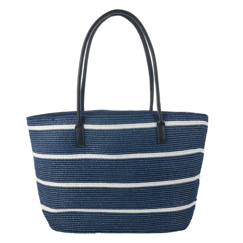 JZBG0249 Women's Handbag 46x30 cm Blue White Paper straw Stripes Bag