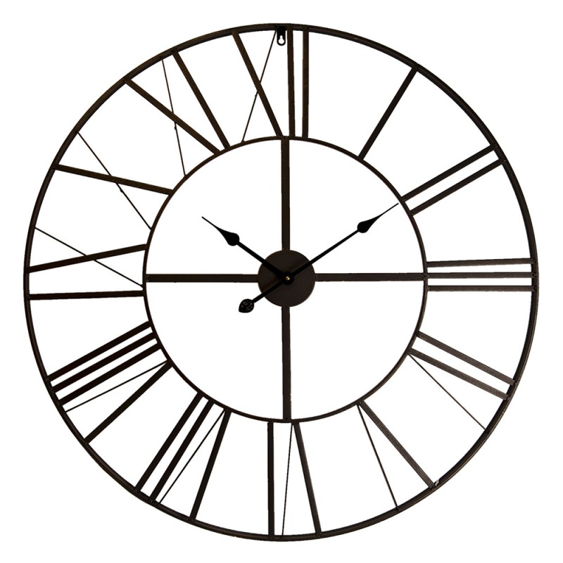 5KL0140L Wall Clock Ø 90 cm Black Metal Round Hanging Clock