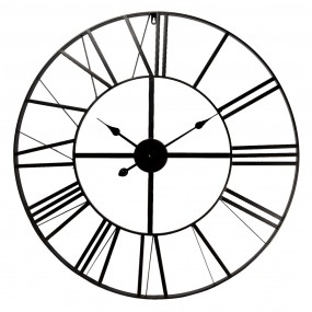 25KL0140M Wall Clock Ø 80 cm Black Metal Round Hanging Clock