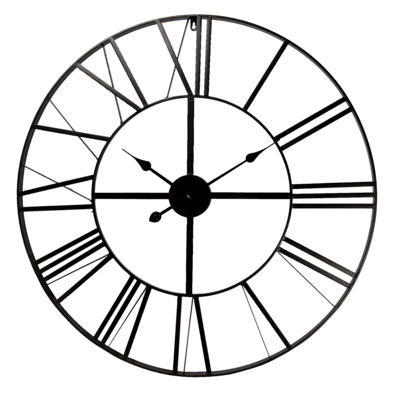5KL0140M Wall Clock Ø 80 cm Black Metal Round Hanging Clock