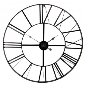 25KL0140M Wall Clock Ø 80 cm Black Metal Round Hanging Clock