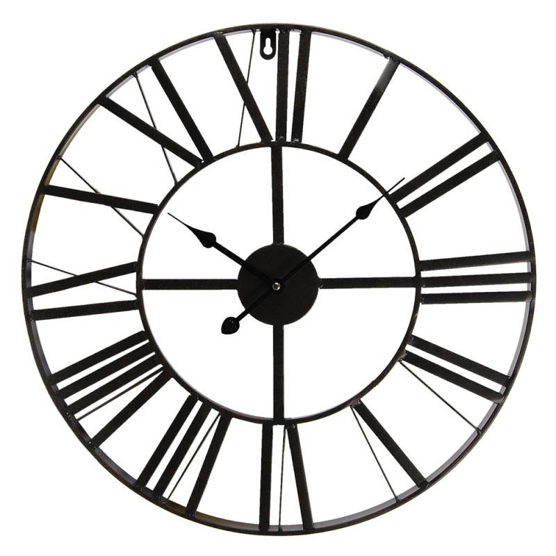 5KL0140XS Wall Clock Ø 50 cm Black Metal Round Hanging Clock