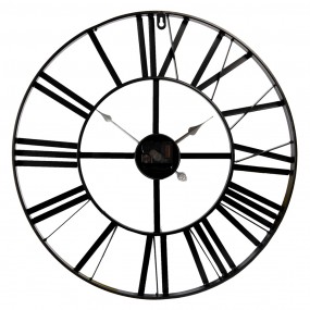 25KL0140XS Wall Clock Ø 50 cm Black Metal Round Hanging Clock