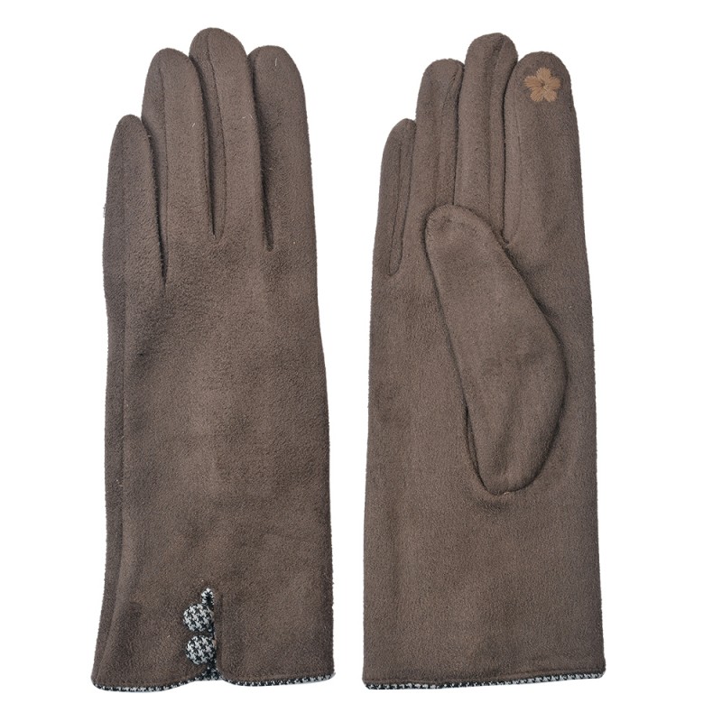 JZGL0036CH Winter Gloves 8x24 cm Brown 100% Polyester Women's Gloves