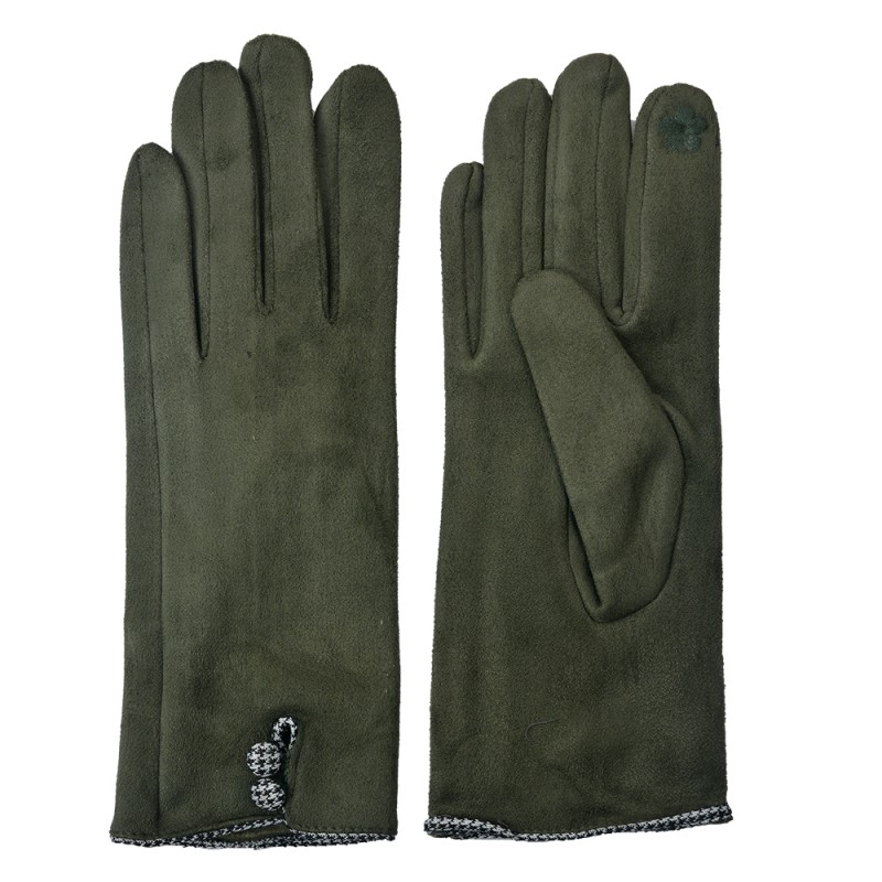 JZGL0036GR Gants d'hiver 8x24 cm Vert 100% Polyester Gants pour femmes