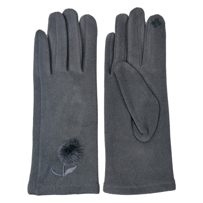 JZGL0038 Winterhandschuhe 8x24 cm Grau Polyester Damen Handschuhe