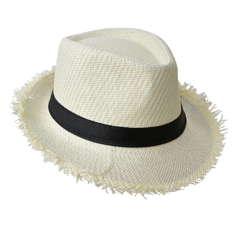 JZHA0039BE Women's Hat Ø58 cm Beige Paper straw Round Sun Hat