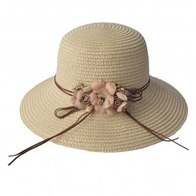 2JZHA0055BE Cappello da donna Ø 34 cm Beige Paglia di carta Rotondo Cappello da sole