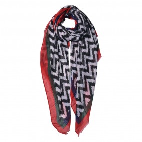 2JZSC0525R Printed Scarf 90x180 cm Red Synthetic Shawl Women