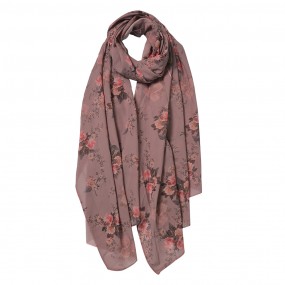 2JZSC0527P Printed Scarf 90x180 cm Pink Synthetic Shawl Women